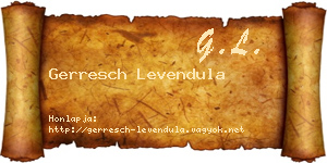 Gerresch Levendula névjegykártya